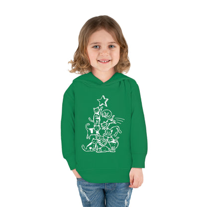 Festive Threads | Christmas Cat Tree Toddler Pullover Fleece Hoodie