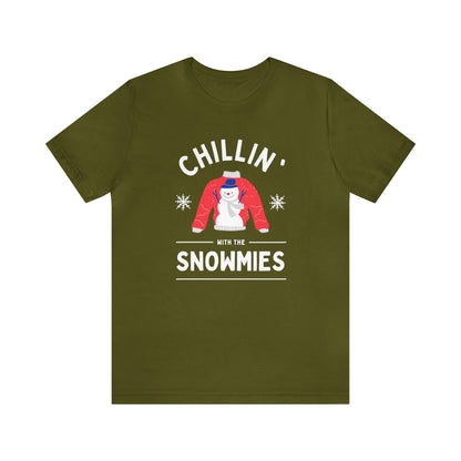 Festive Threads | Christmas Chillin With The Snowmies Unisex Jersey Short Sleeve Tee