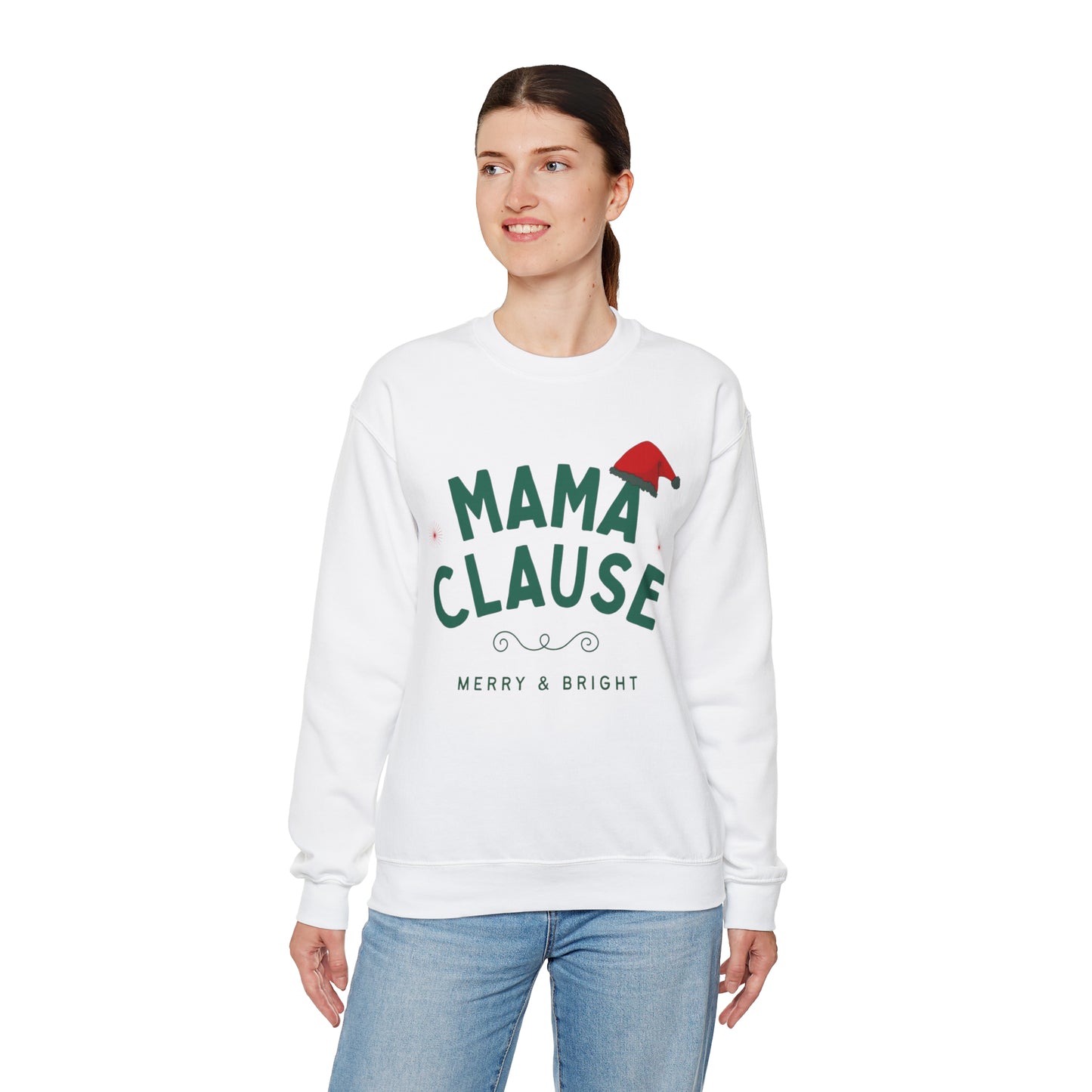 Festive Threads | Christmas Mama Clause Unisex Heavy Blend™ Crewneck Sweatshirt