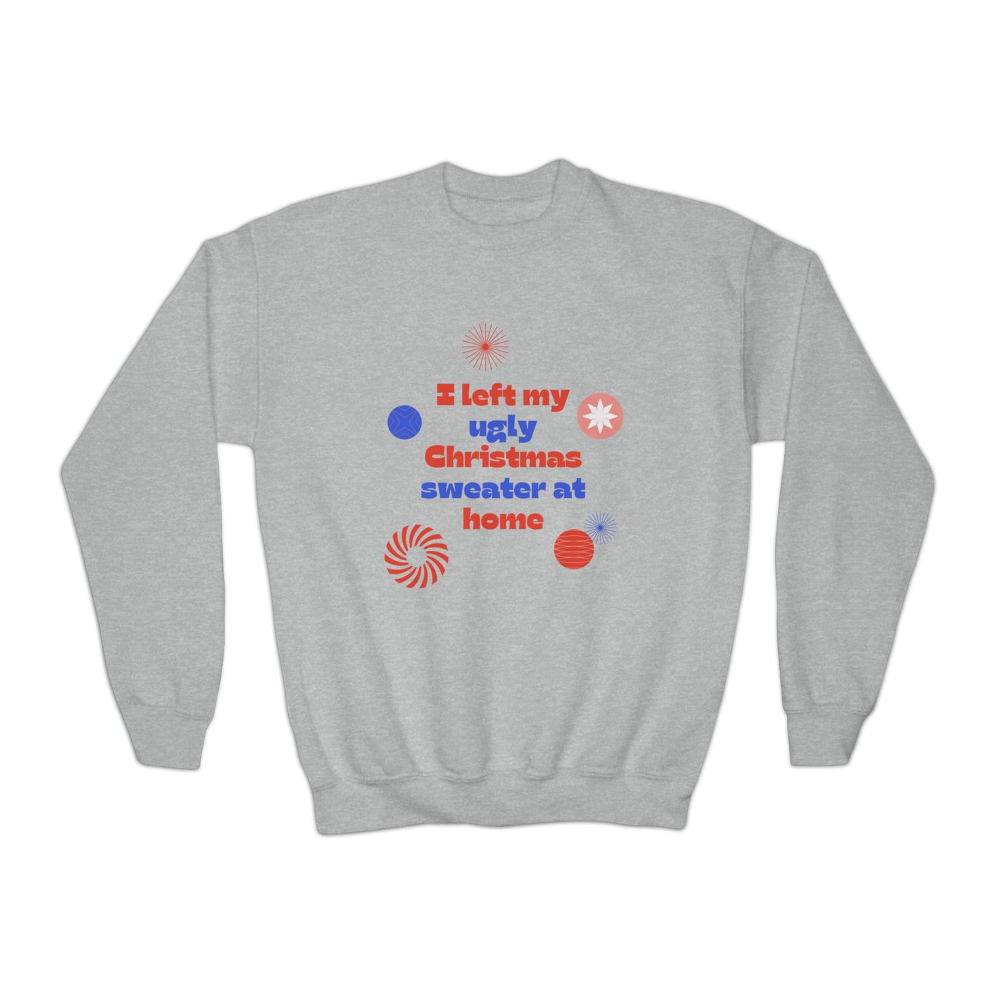 Festive Threads | Christmas Ugly Christmas Sweater Youth Crewneck Sweatshirt