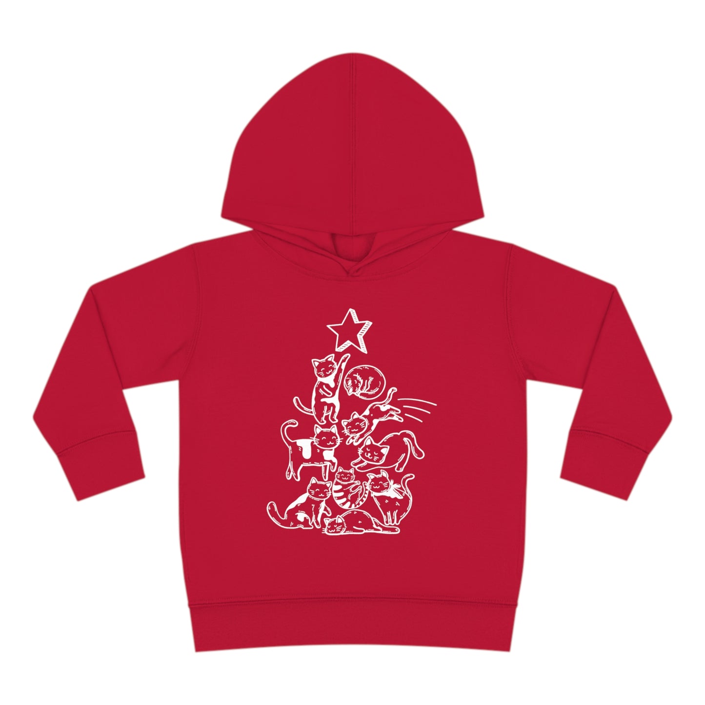 Festive Threads | Christmas Cat Tree Toddler Pullover Fleece Hoodie