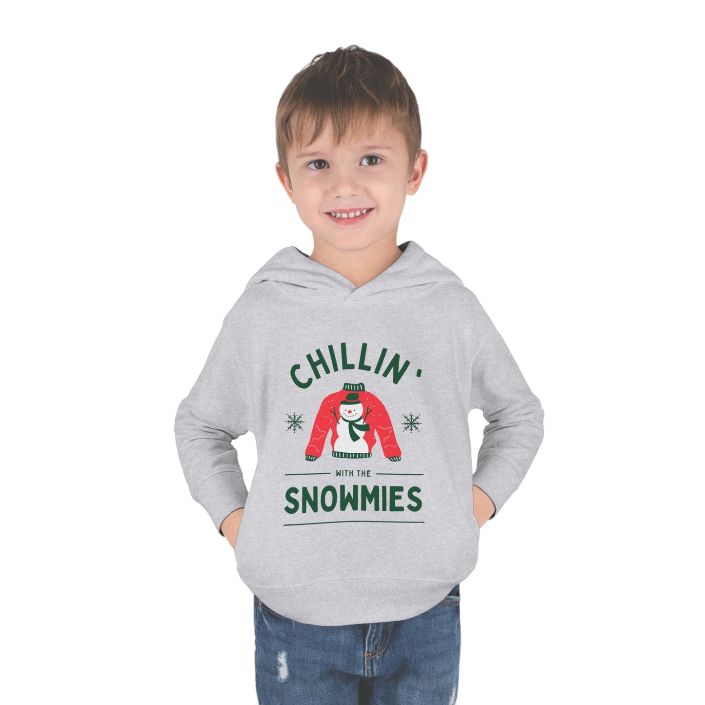 Festive Threads | Christmas Chillin With The Snowmies Toddler Pullover Fleece Hoodie