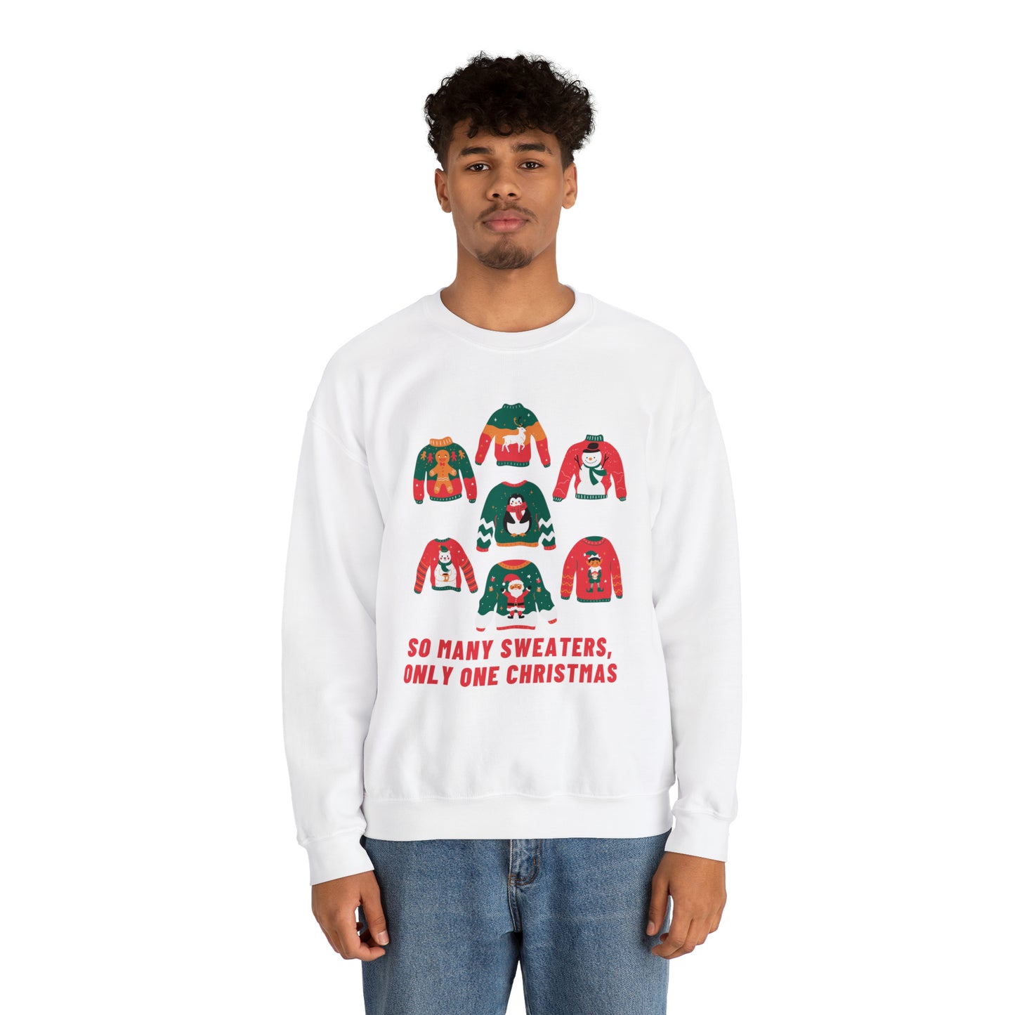 Festive Threads | Christmas So Many Sweaters Unisex Heavy Blend™ Crewneck Sweatshirt