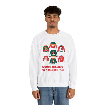 Festive Threads | Christmas So Many Sweaters Unisex Heavy Blend™ Crewneck Sweatshirt