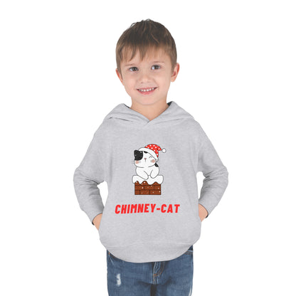 Festive Threads | Christmas Chimney Cat Toddler Pullover Fleece Hoodie