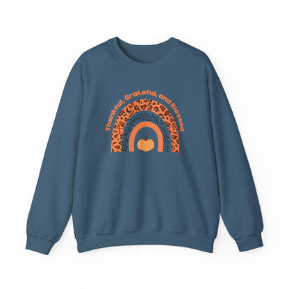 Festive Threads | Thanksgiving | Thankful, Grateful, & Blessed Unisex Heavy Blend™ Crewneck Sweatshirt