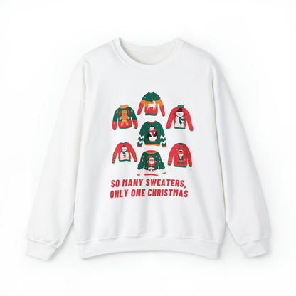 Festive Threads | Christmas So Many Sweaters Unisex Heavy Blend™ Crewneck Sweatshirt