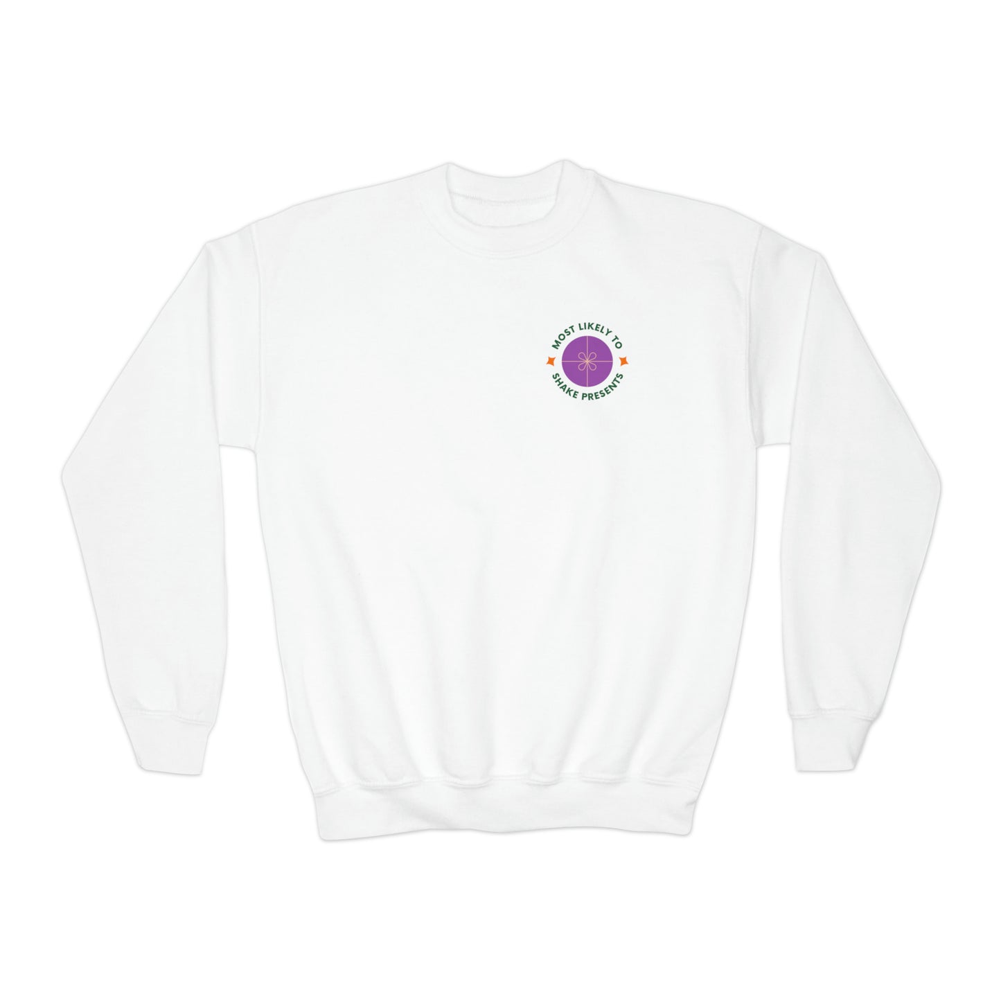 Festive Threads | Christmas Most Likely To Shake Presents Youth Crewneck Sweatshirt