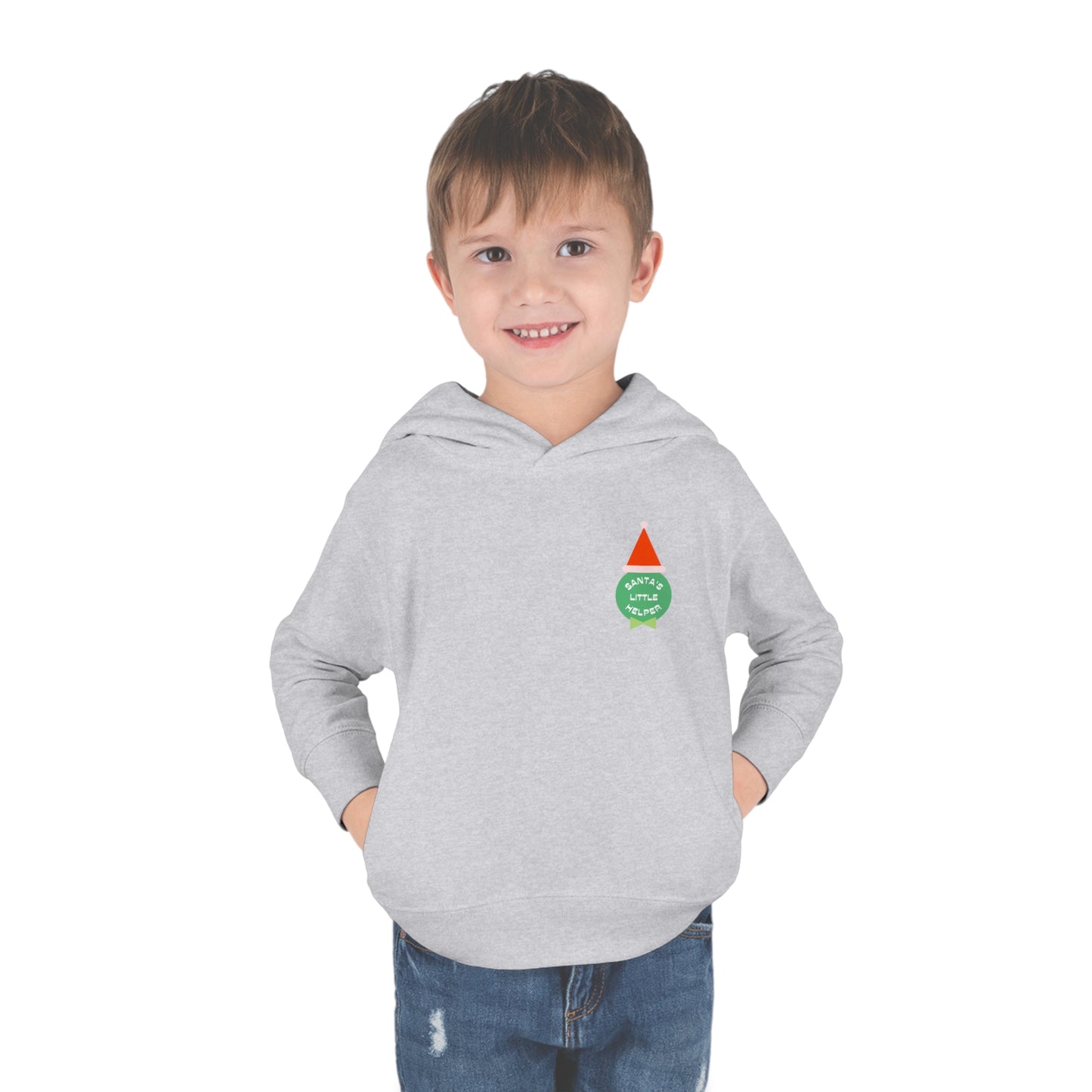 Festive Threads | Christmas Santa's Helper Toddler Pullover Fleece Hoodie