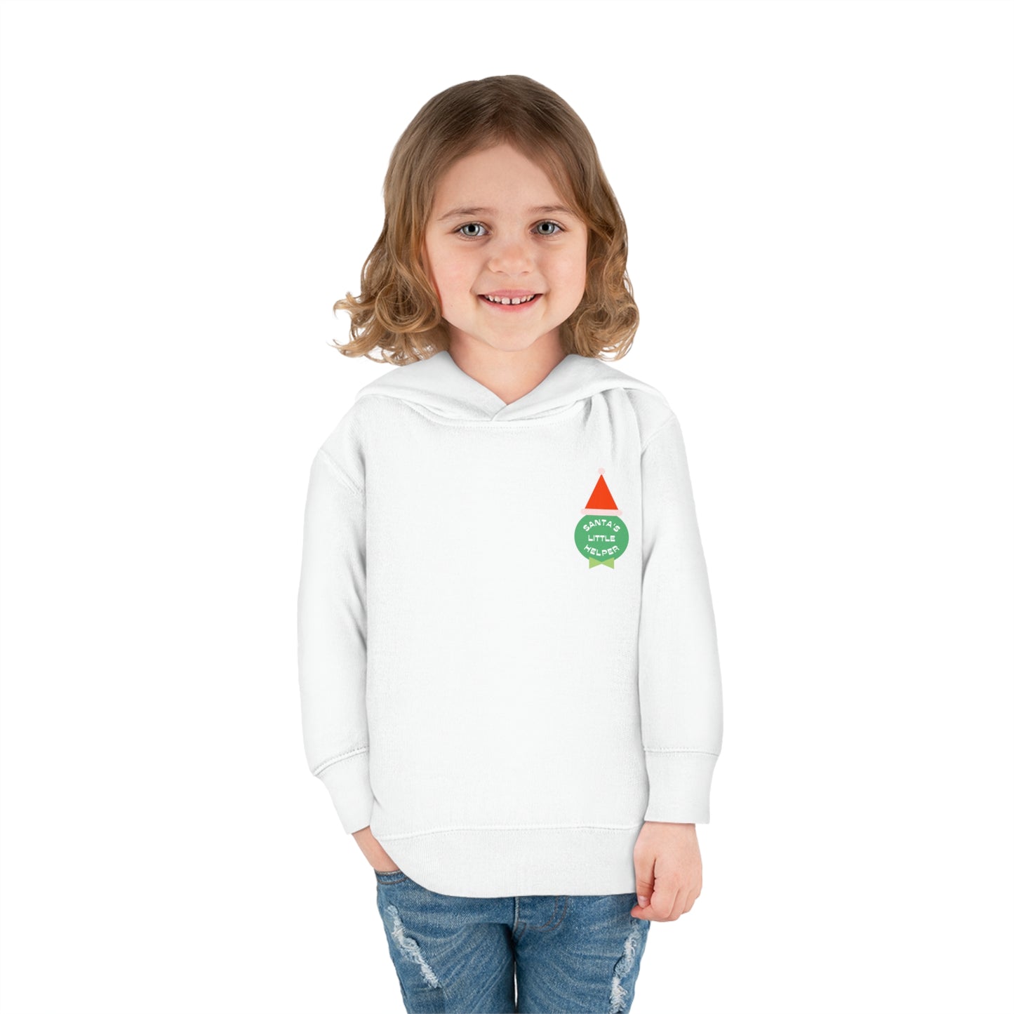 Festive Threads | Christmas Santa's Helper Toddler Pullover Fleece Hoodie