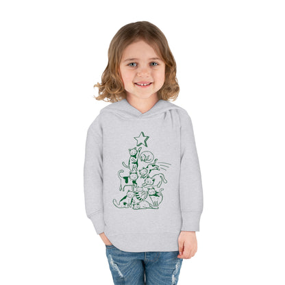 Festive Threads | Christmas Cat Tree Toddler Pullover Fleece Hoodie