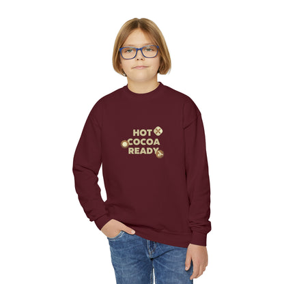 Festive Threads | Christmas Hot Cocoa Ready Youth Crewneck Sweatshirt