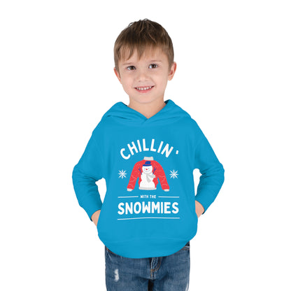 Festive Threads | Christmas Chillin With The Snowmies Toddler Pullover Fleece Hoodie