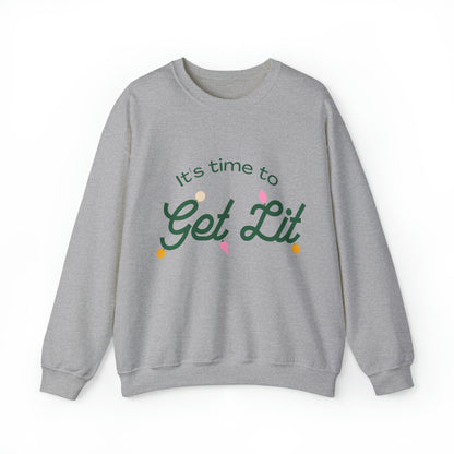 Festive Threads | Christmas Its Time To Get Lit Unisex Heavy Blend™ Crewneck Sweatshirt