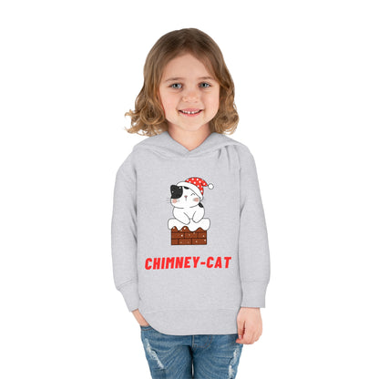 Festive Threads | Christmas Chimney Cat Toddler Pullover Fleece Hoodie