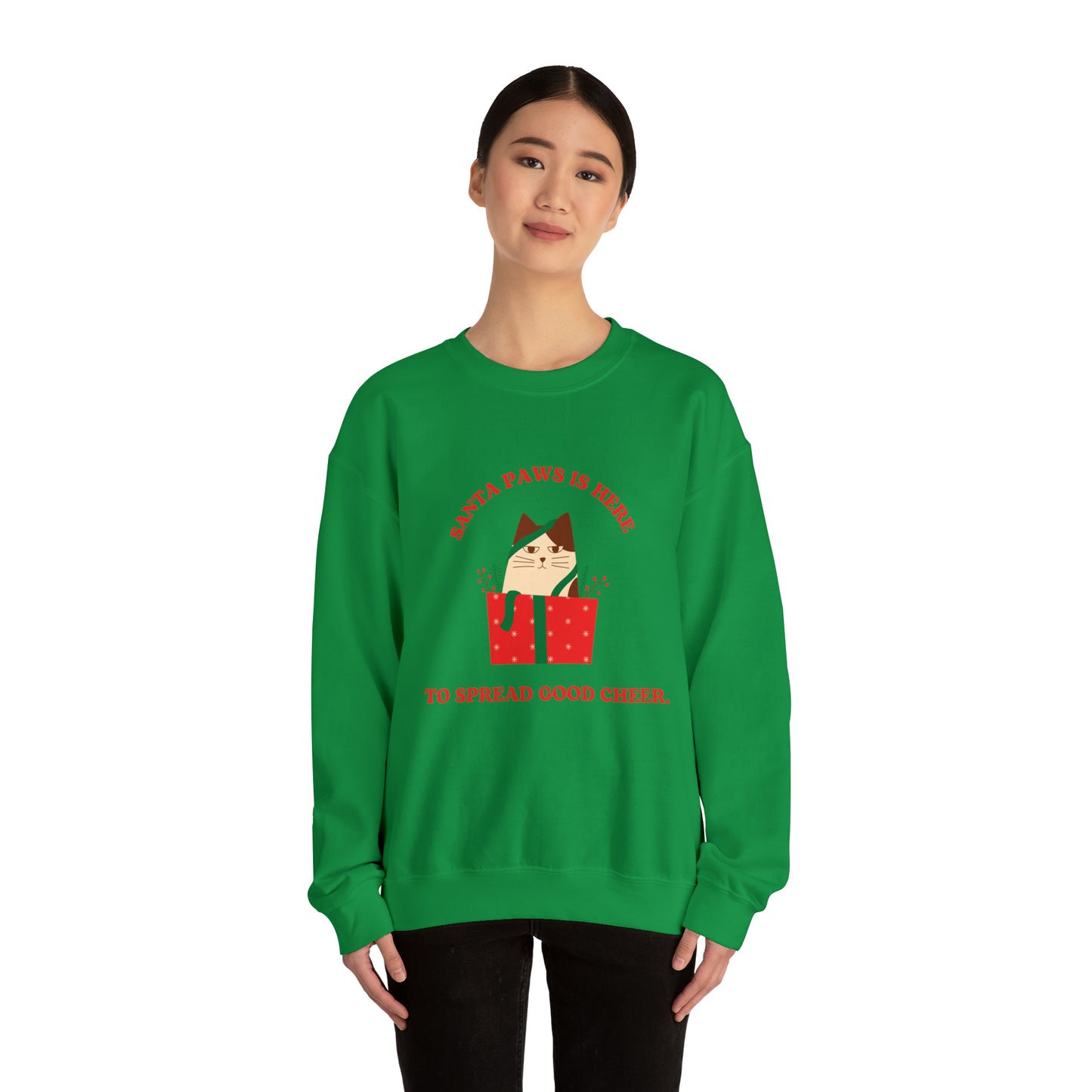 Festive Threads | Christmas Santa Paws Unisex Heavy Blend™ Crewneck Sweatshirt