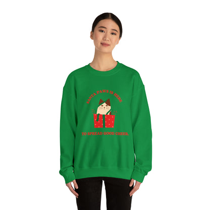 Festive Threads | Christmas Santa Paws Unisex Heavy Blend™ Crewneck Sweatshirt