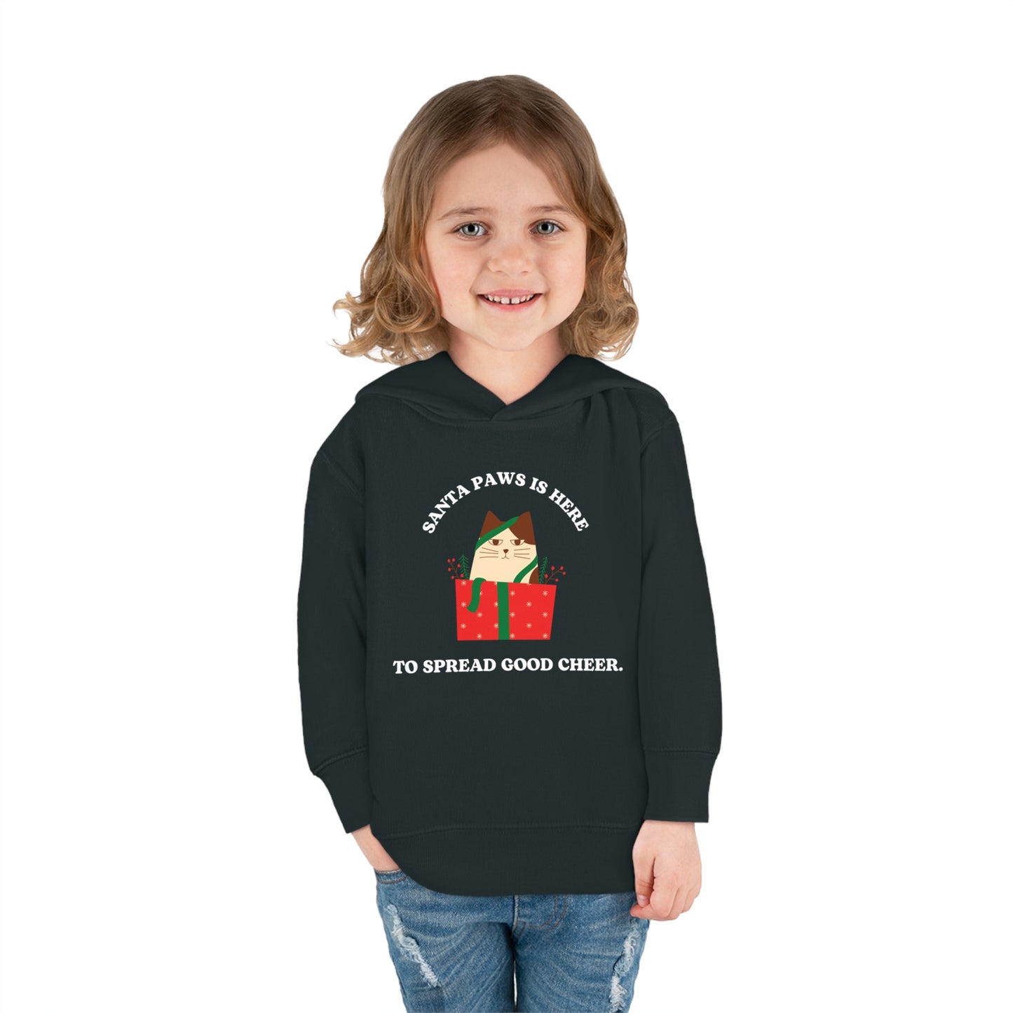 Festive Threads | Christmas Santa Paws Toddler Pullover Fleece Hoodie