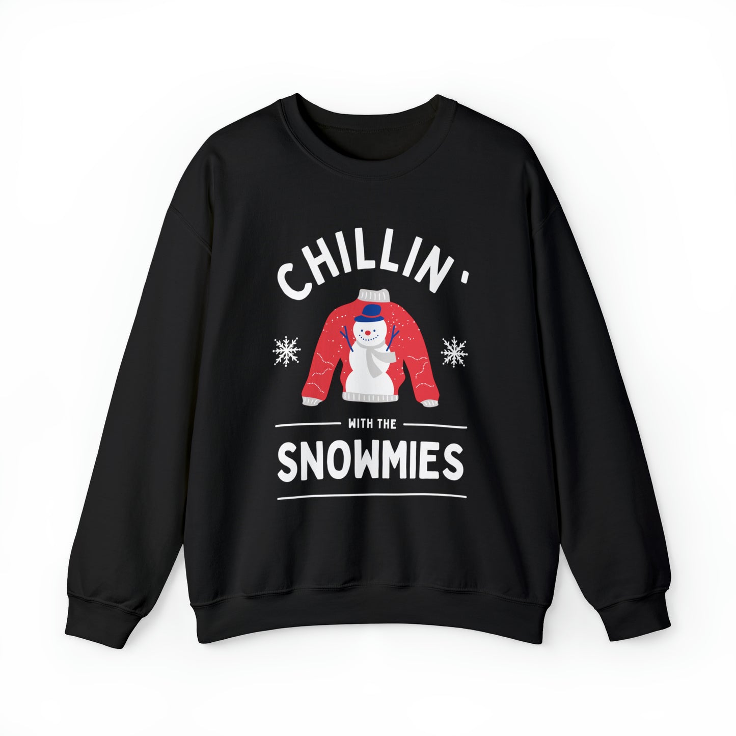 Festive Threads | Christmas Chillin With The Snowmies Unisex Heavy Blend™ Crewneck Sweatshirt