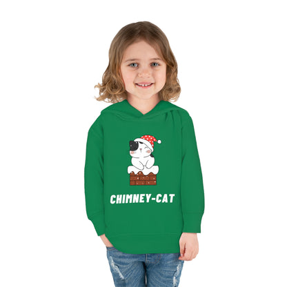 Festive Threads | Christmas Chimney Cat Toddler Pullover Fleece Hoodie