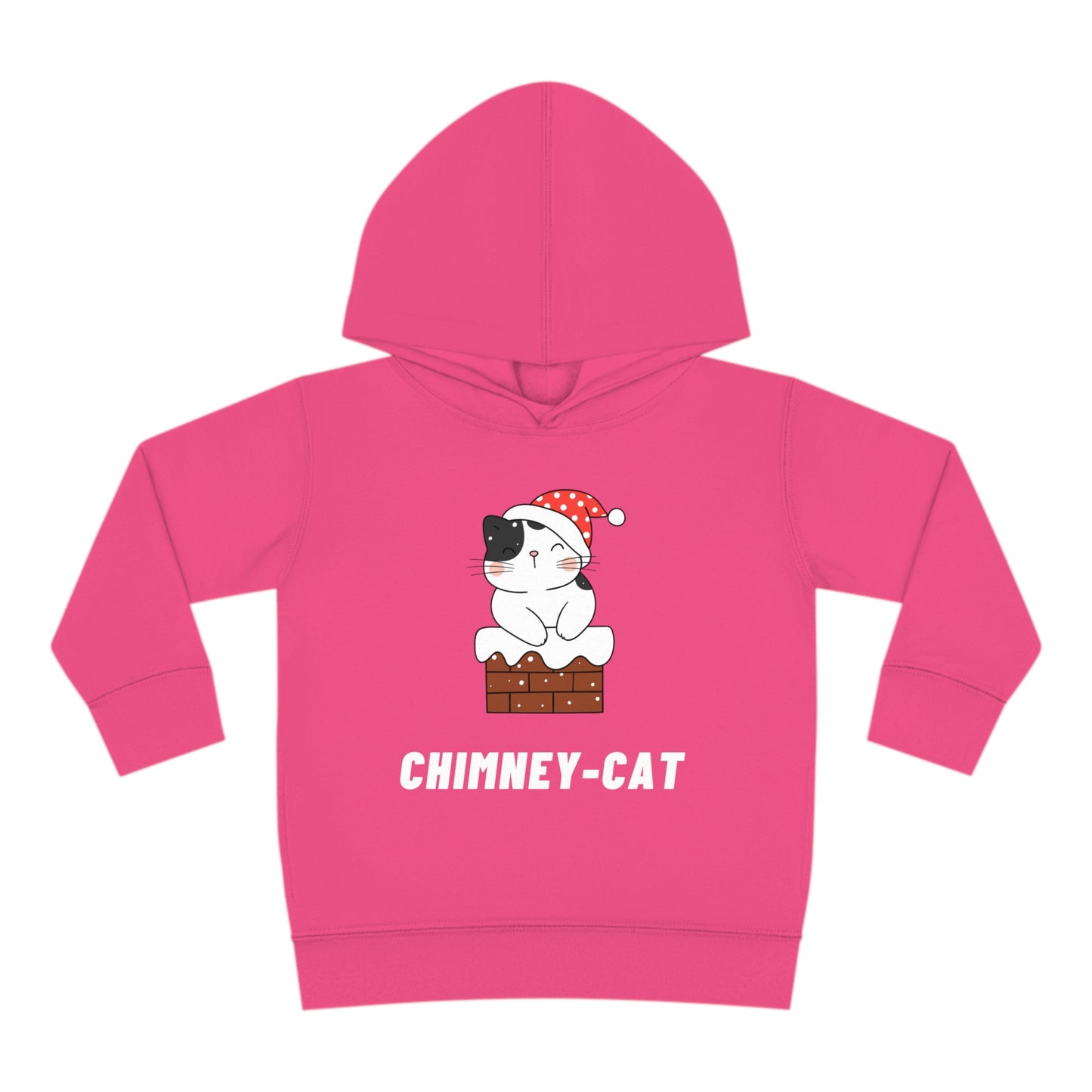 Festive Threads | Christmas Chimney Cat Toddler Pullover Fleece Hoodie