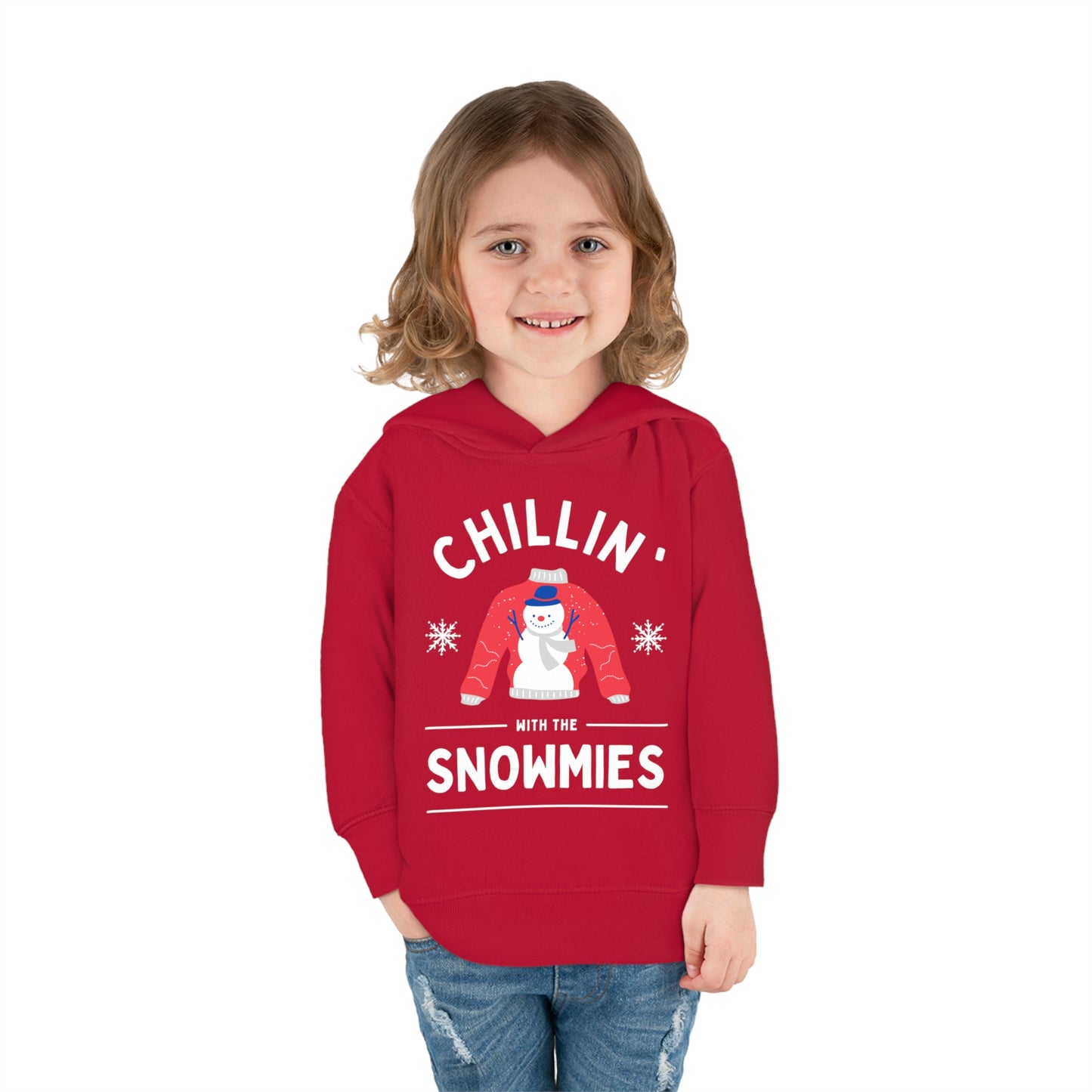 Festive Threads | Christmas Chillin With The Snowmies Toddler Pullover Fleece Hoodie