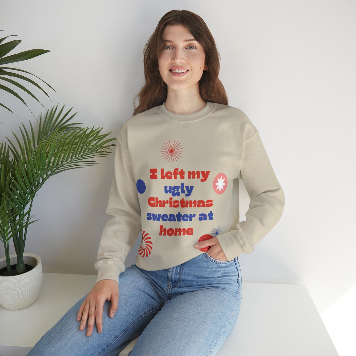 Festive Threads | Christmas Ugly Christmas Sweater Unisex Heavy Blend™ Crewneck Sweatshirt