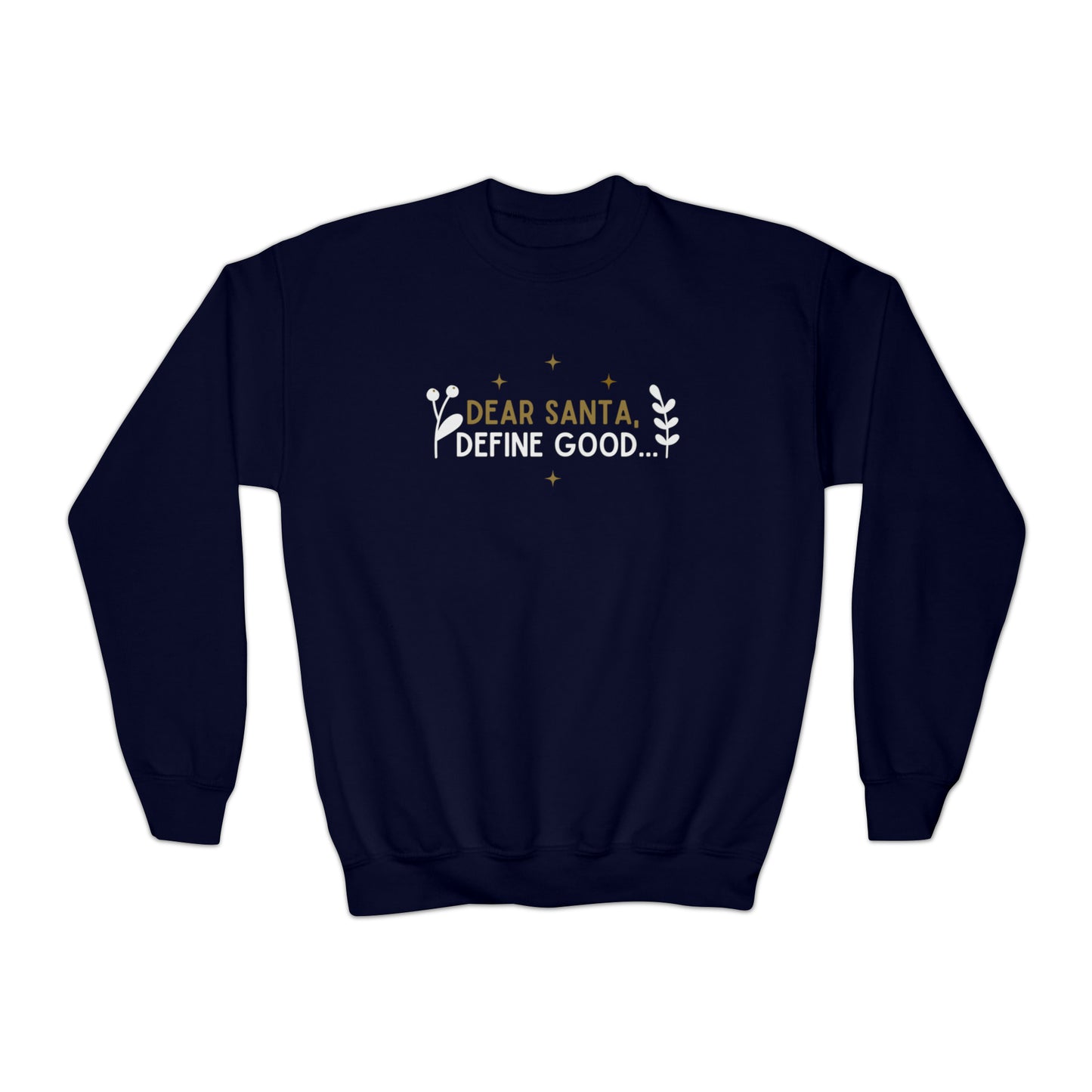 Festive Threads | Christmas Dear Santa Youth Crewneck Sweatshirt