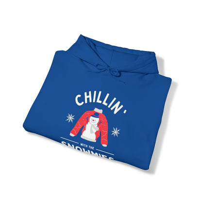 Festive Threads | Christmas Chillin With The Snowmies Unisex Heavy Blend™ Hooded Sweatshirt