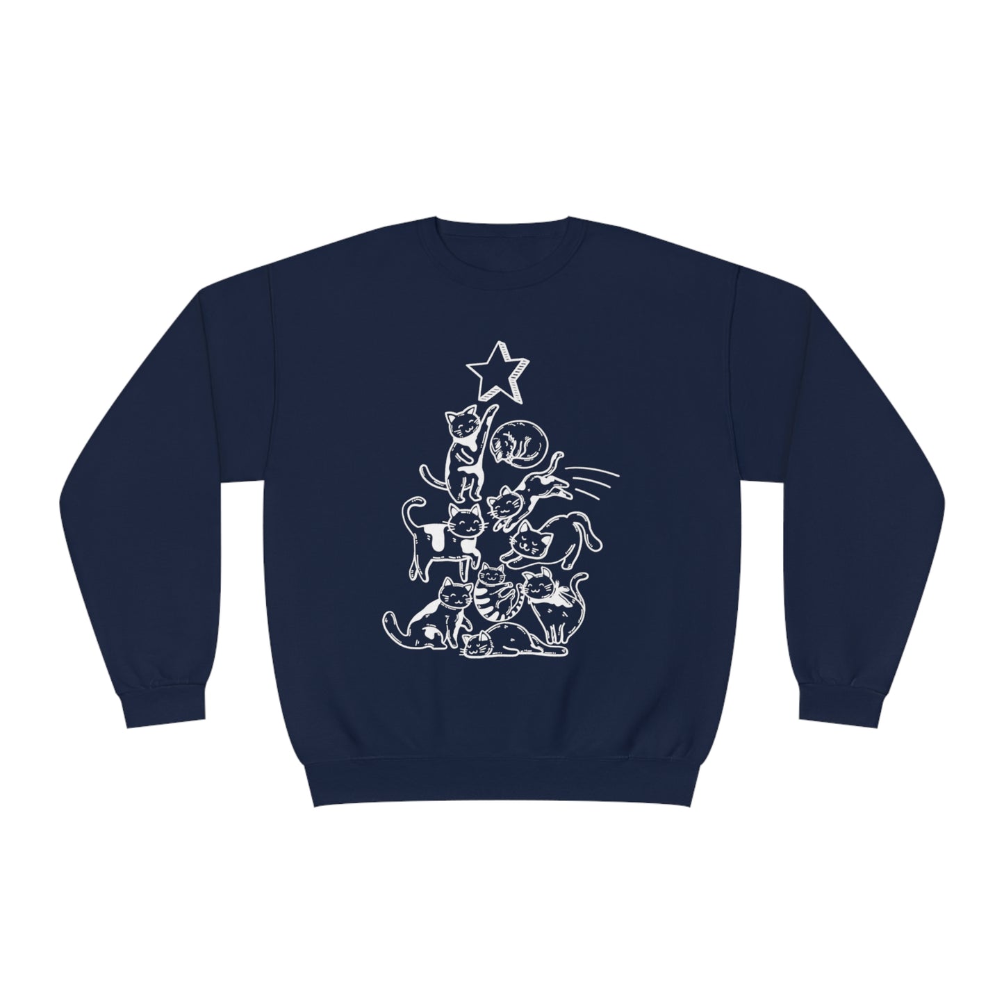 Festive Threads | Christmas Cat Tree Unisex NuBlend® Crewneck Sweatshirt