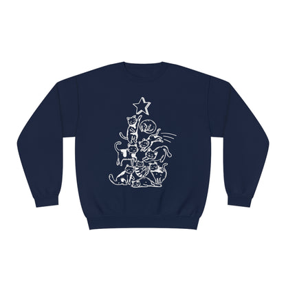 Festive Threads | Christmas Cat Tree Unisex NuBlend® Crewneck Sweatshirt