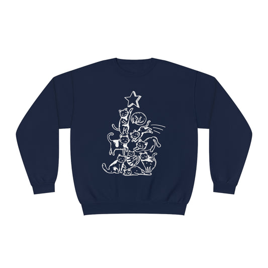 Festive Threads | Christmas Cat Tree Unisex NuBlend® Crewneck Sweatshirt