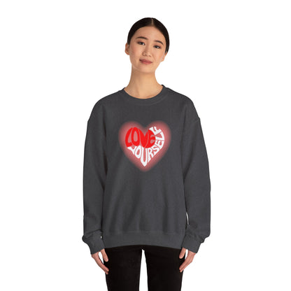 Festive Threads | Valentine's Love Yourself Unisex Heavy Blend™ Crewneck Sweatshirt