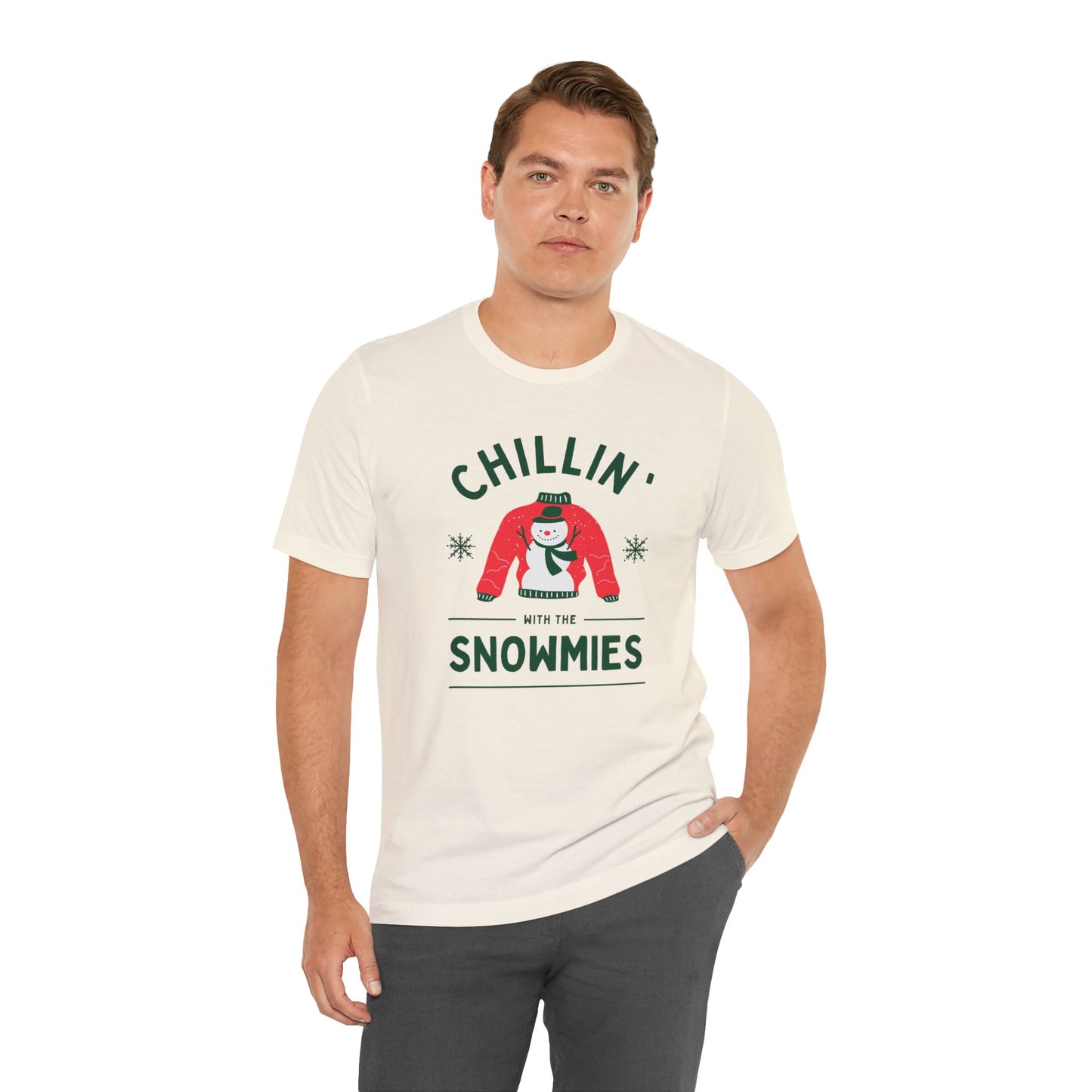 Festive Threads | Christmas Chillin With The Snowmies Unisex Jersey Short Sleeve Tee