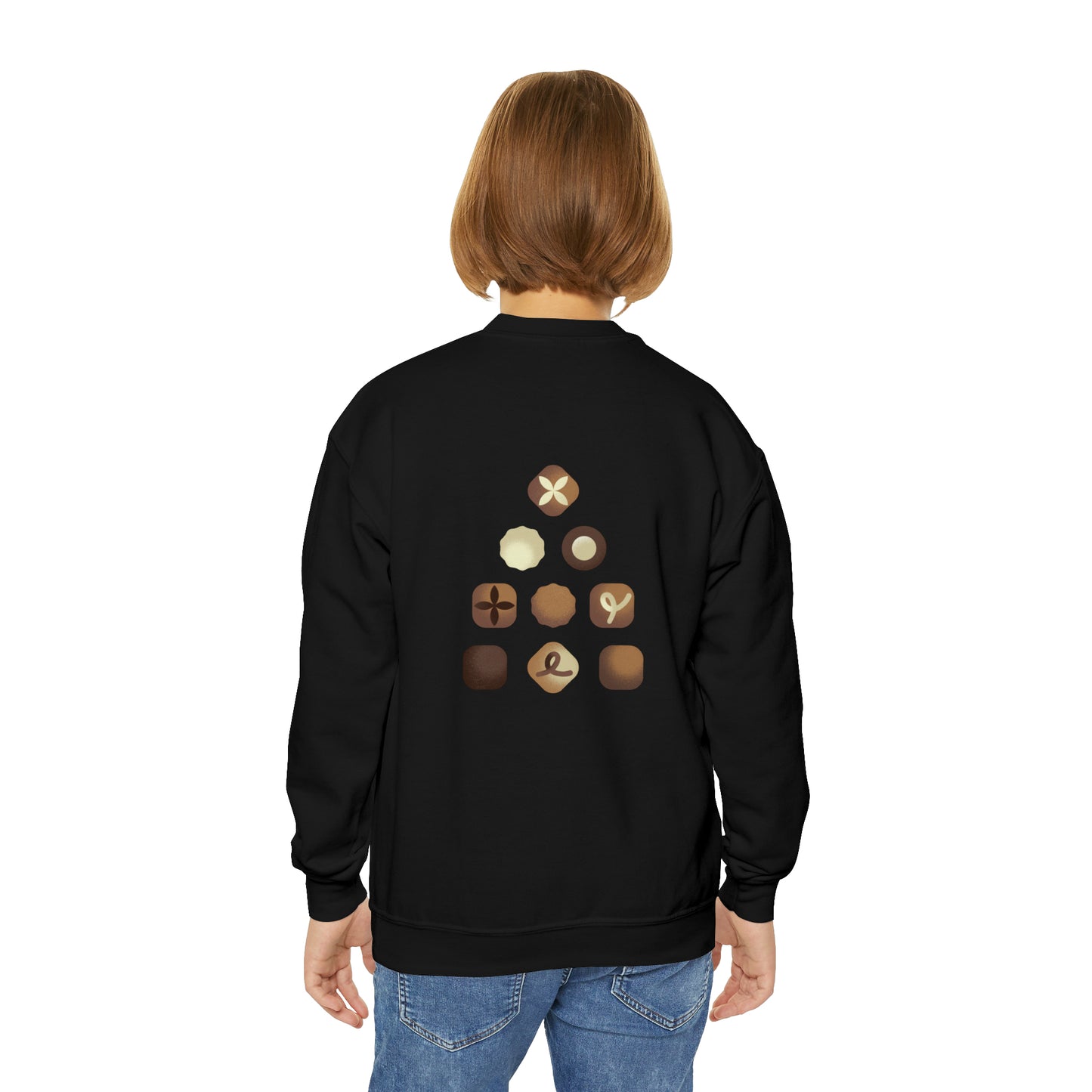 Festive Threads | Christmas Hot Cocoa Ready Youth Crewneck Sweatshirt