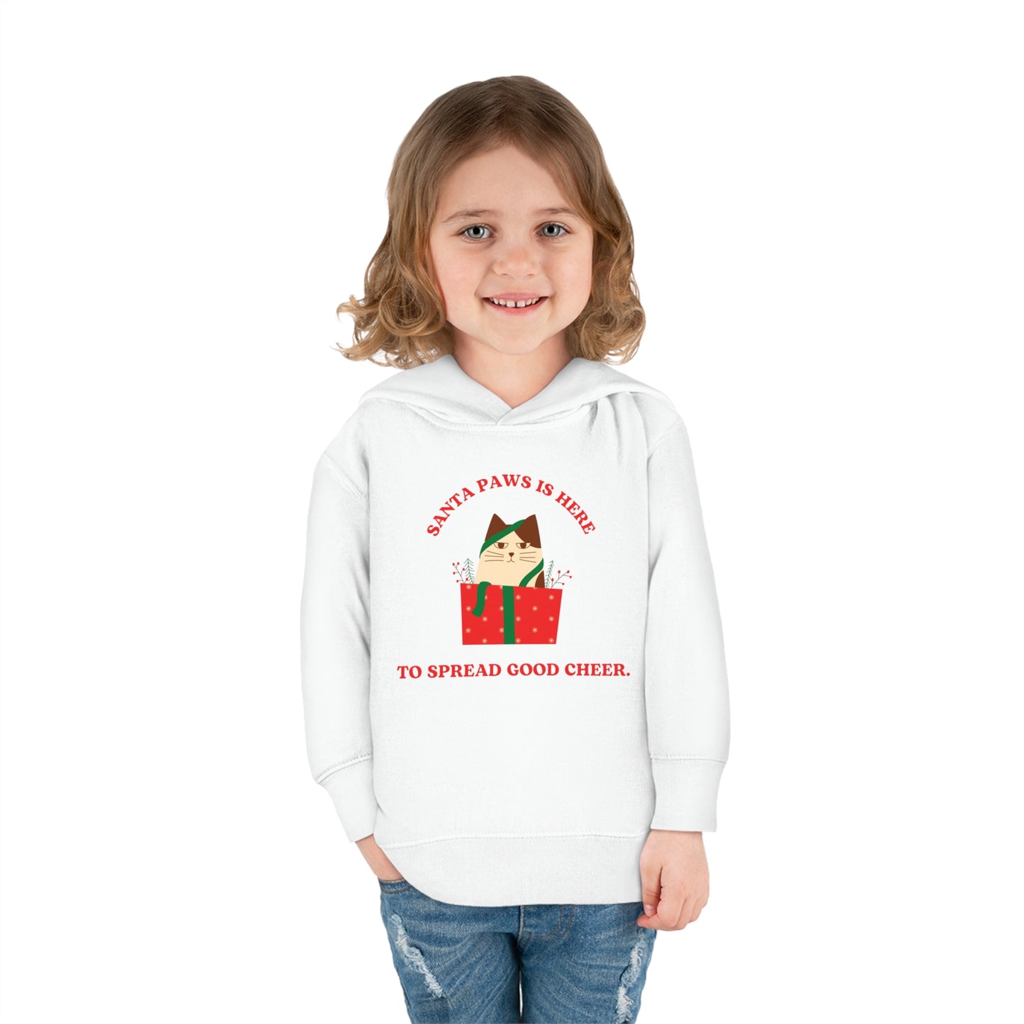 Festive Threads | Christmas Santa Paws Toddler Pullover Fleece Hoodie