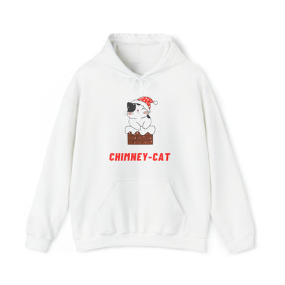 Festive Threads | Christmas Chimney Cat Unisex Heavy Blend™ Hooded Sweatshirt