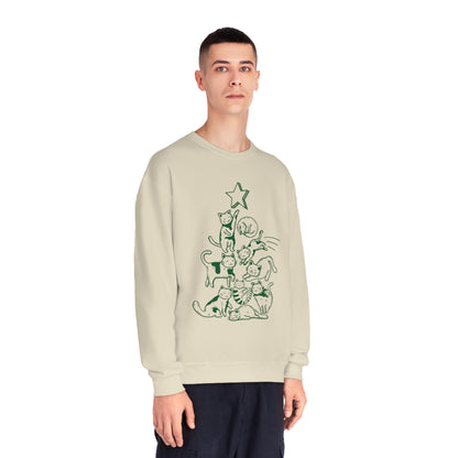 Festive Threads | Christmas Cat Tree Unisex NuBlend® Crewneck Sweatshirt