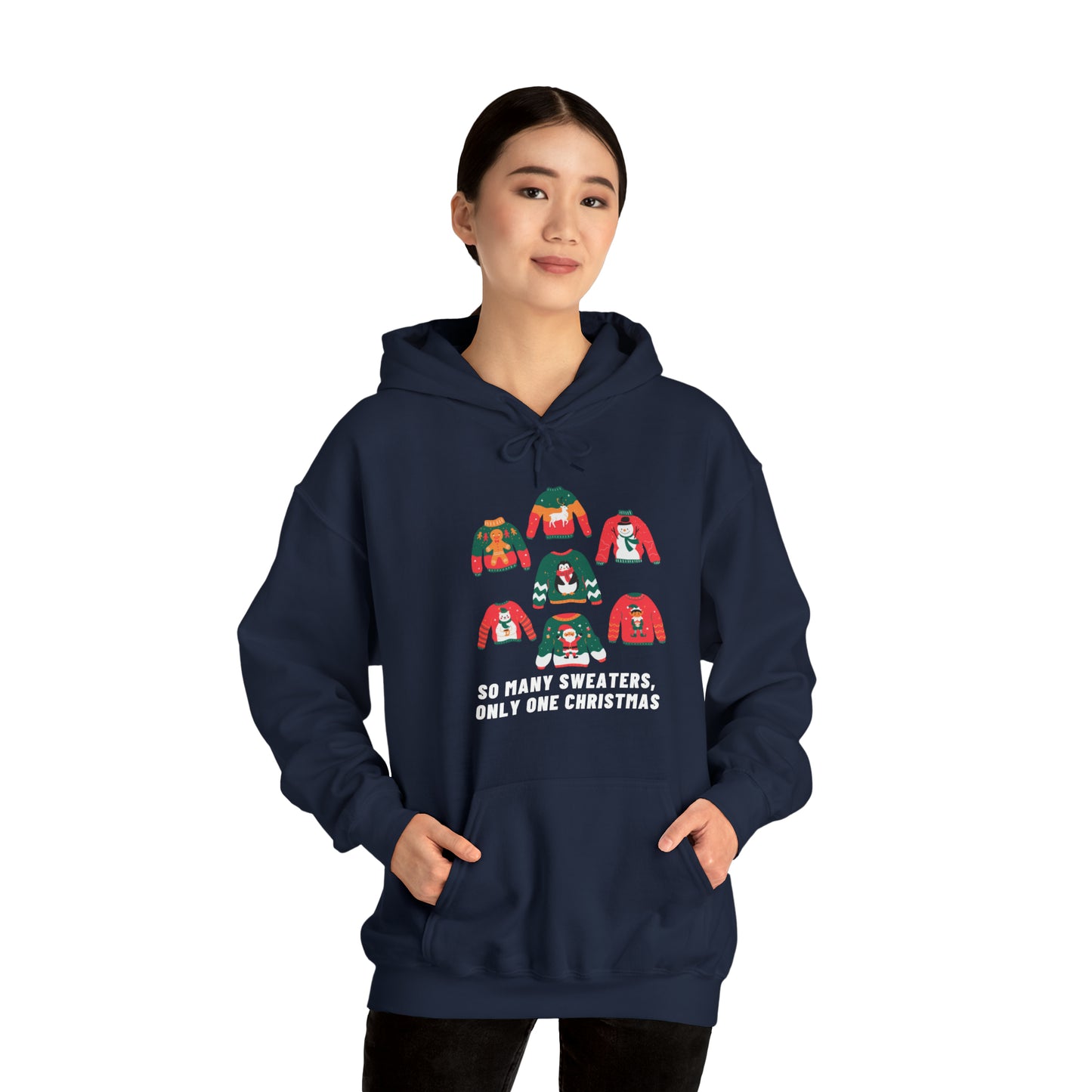 Festive Threads | Christmas So Many Sweaters Unisex Heavy Blend™ Hooded Sweatshirt