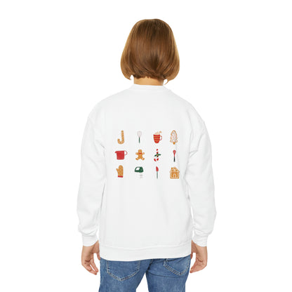 Festive Threads | Christmas Baking Crew Youth Crewneck Sweatshirt