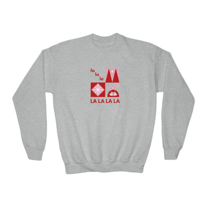 Festive Threads | Christmas Fa La La Youth Crewneck Sweatshirt