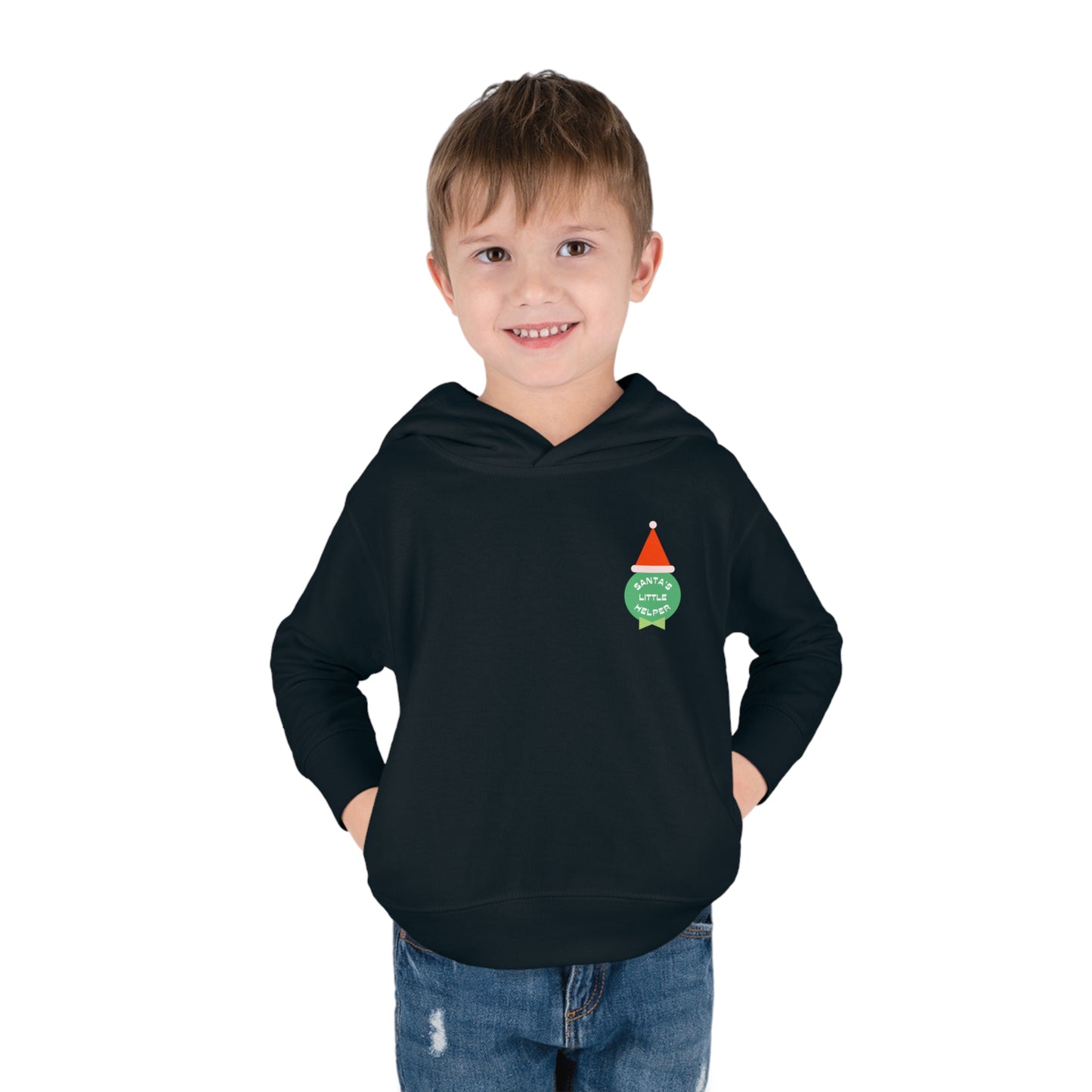 Festive Threads | Christmas Santa's Helper Toddler Pullover Fleece Hoodie