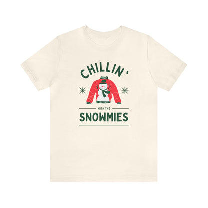 Festive Threads | Christmas Chillin With The Snowmies Unisex Jersey Short Sleeve Tee