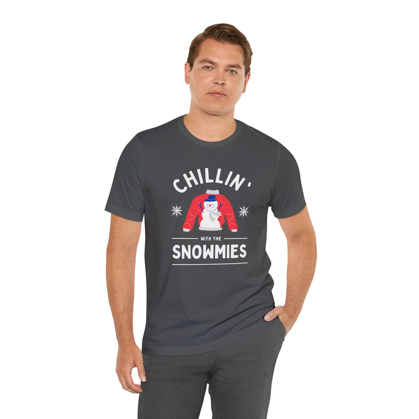 Festive Threads | Christmas Chillin With The Snowmies Unisex Jersey Short Sleeve Tee