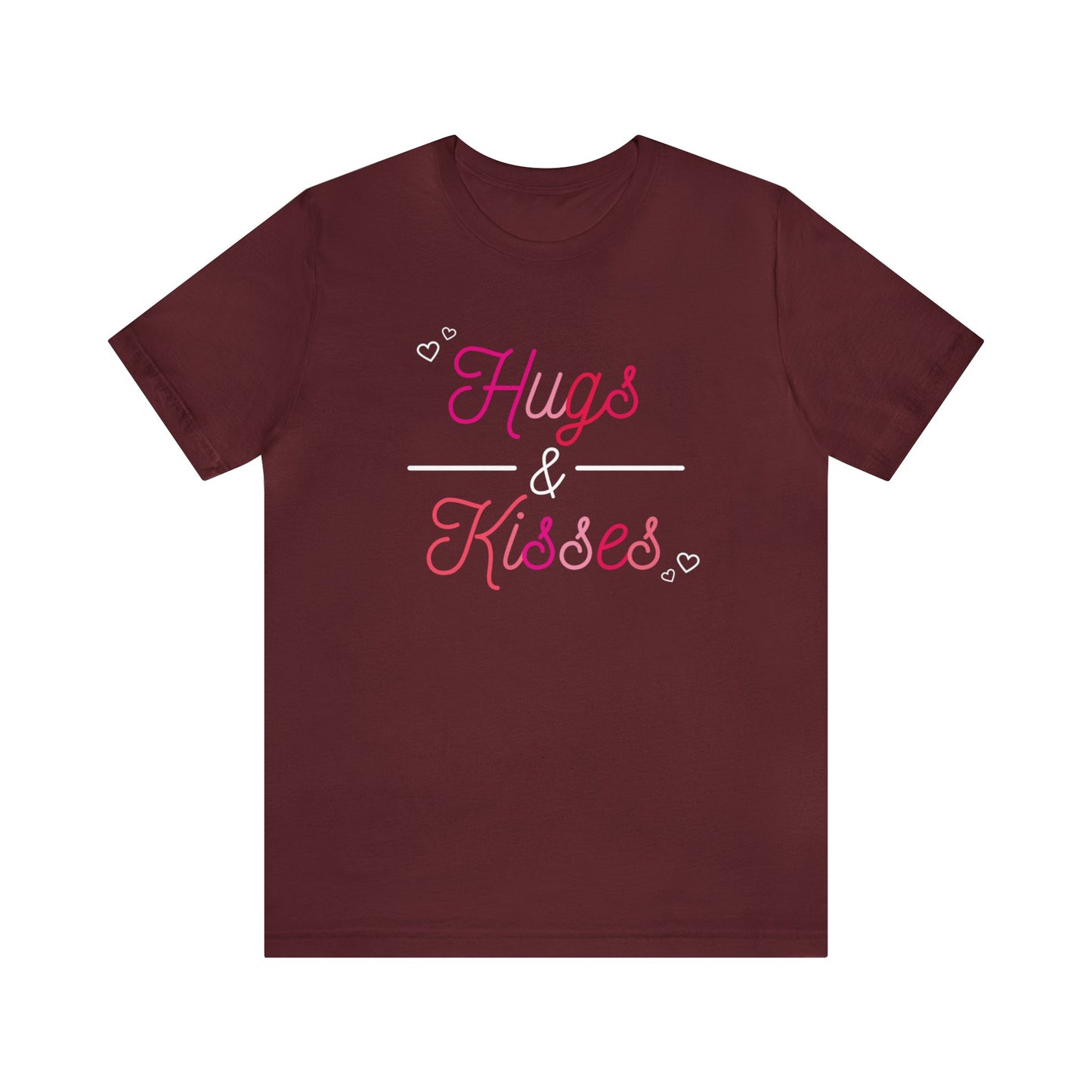 Festive Threads | Valentine's Hugs & Kisses Unisex Jersey Short Sleeve Tee