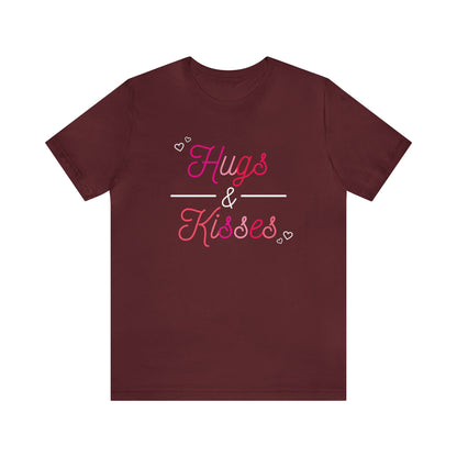 Festive Threads | Valentine's Hugs & Kisses Unisex Jersey Short Sleeve Tee