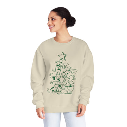 Festive Threads | Christmas Cat Tree Unisex NuBlend® Crewneck Sweatshirt