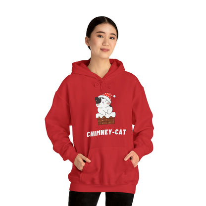 Festive Threads | Christmas Chimney Cat Unisex Heavy Blend™ Hooded Sweatshirt