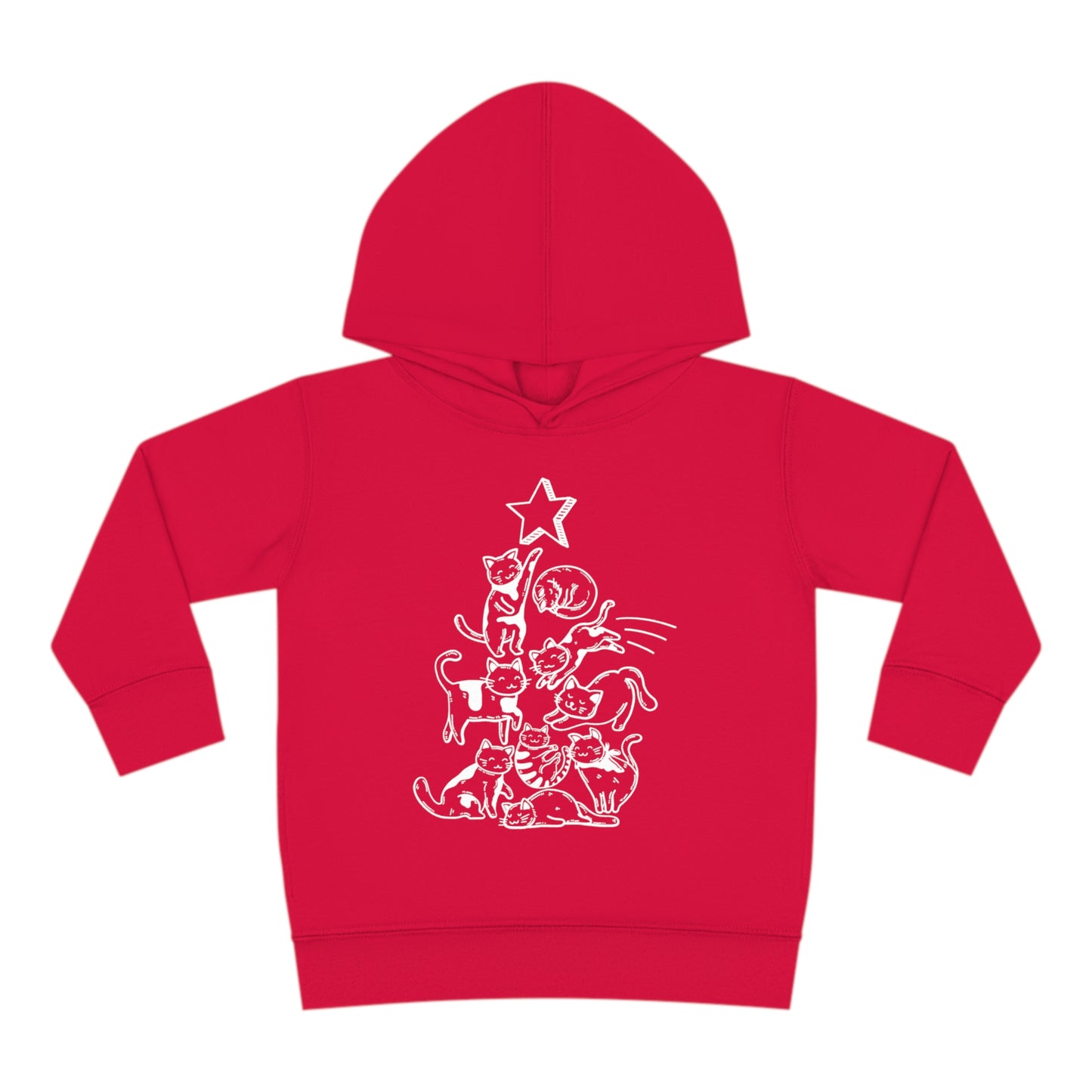 Festive Threads | Christmas Cat Tree Toddler Pullover Fleece Hoodie