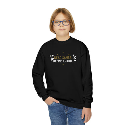 Festive Threads | Christmas Dear Santa Youth Crewneck Sweatshirt